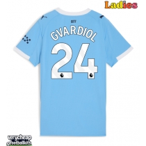 Manchester City Josko Gvardiol #24 Replica Home Shirt Ladies 2025-26 Short Sleeve